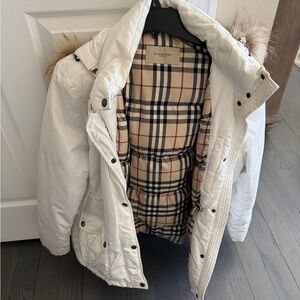 Burberry Beige and Black Plaid Jacket